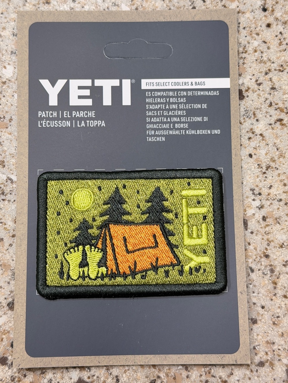 Yeti “DOGS OUT” Olive Green and Orange Camping Patch Tent with Feet